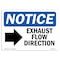 Signmission OSHA Notice Sign, 7" H, Aluminum, Exhaust Flow Direction (Right Arrow) Sign With Symbol, Landscape OS-NS-A-710-L-12215 - alternate 1